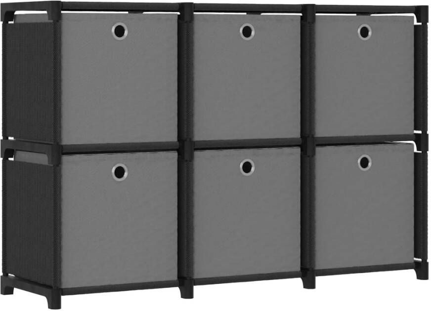 VidaXL Kast met 6 vakken met boxen 103x30x72 5 cm stof zwart