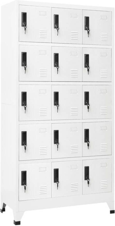 VidaXL Lockerkast 90x40x180 cm staal wit