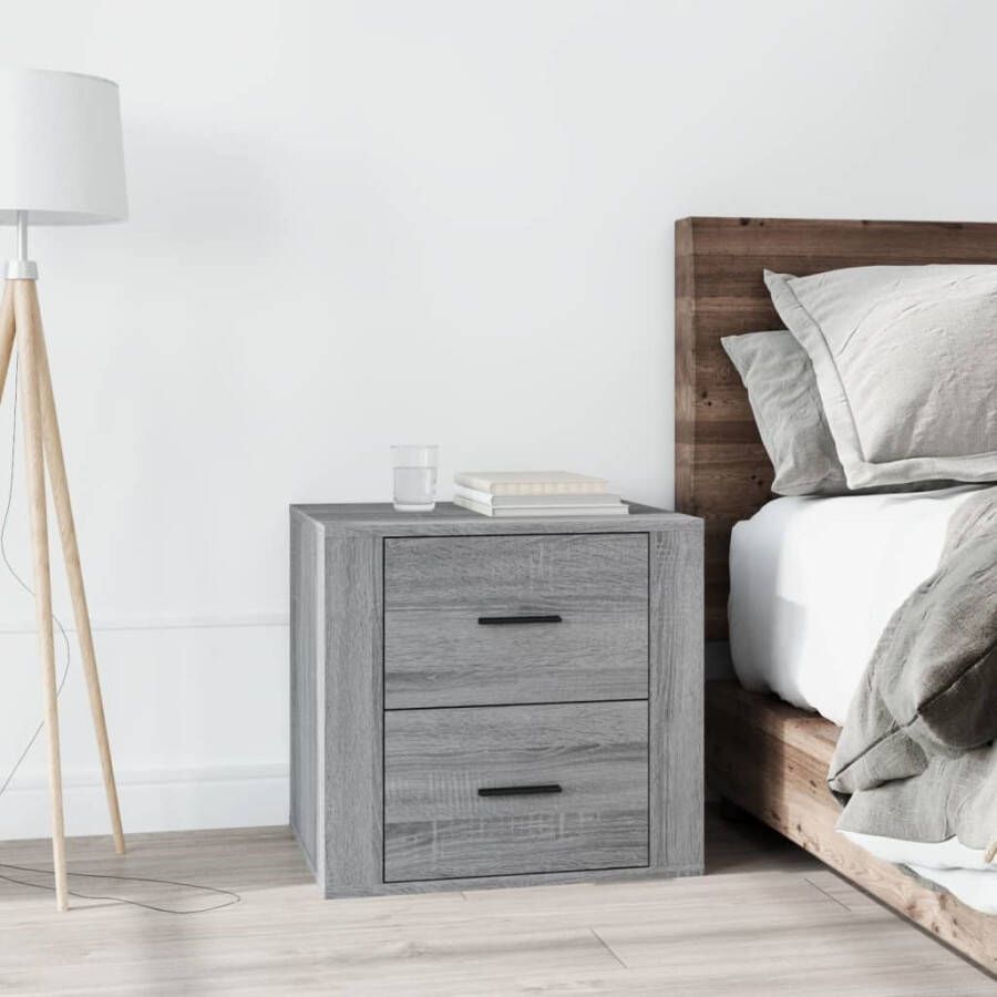 VidaXL Nachtkastje 50x39x47 cm grijs sonoma eikenkleurig