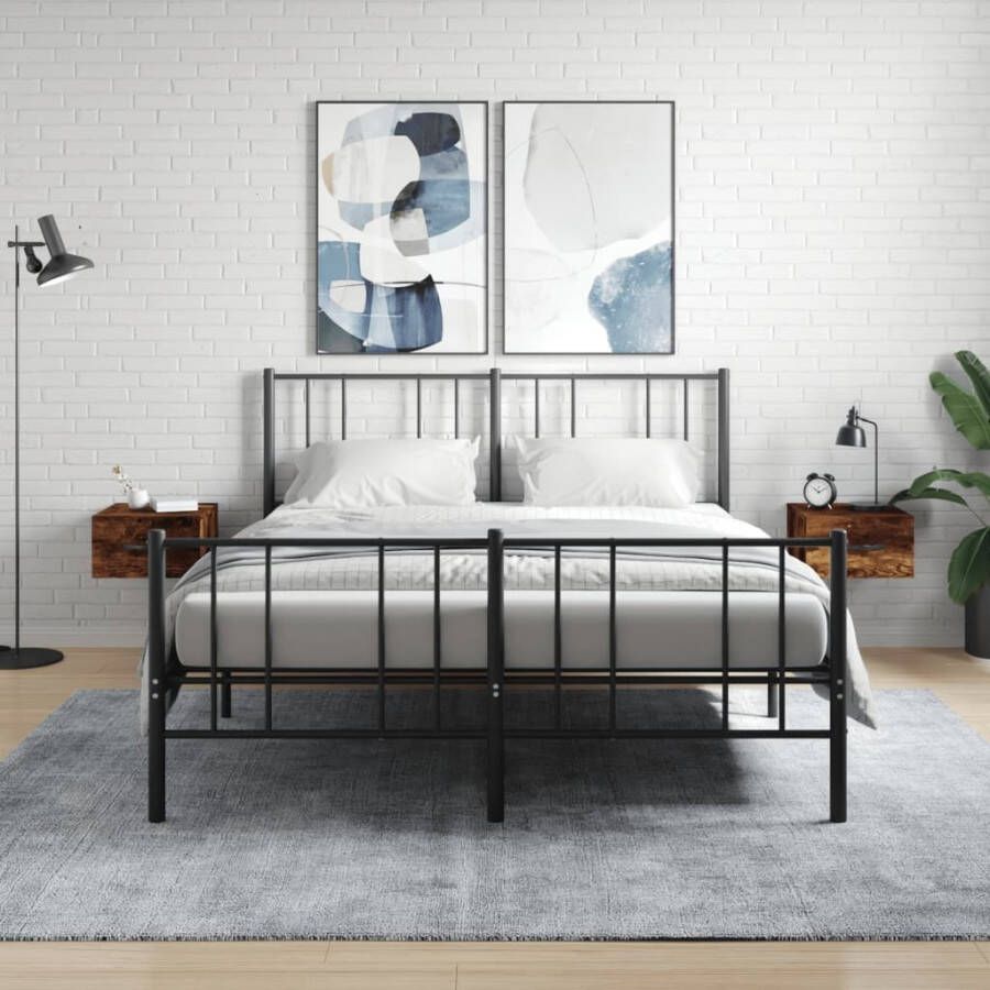 VidaXL Nachtkastjes 2 st wandgemonteerd 35x35x20 cm gerookt eikenkleur