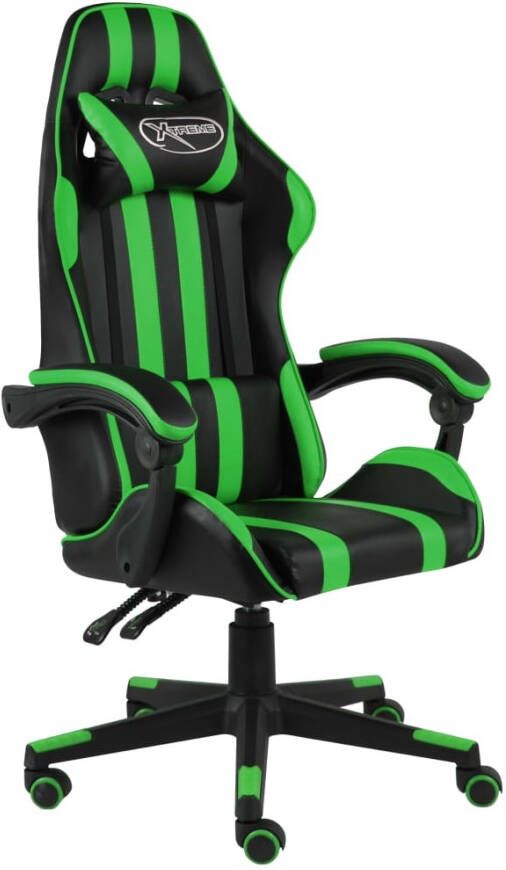 VidaXL Racestoel kunstleer zwart en groen