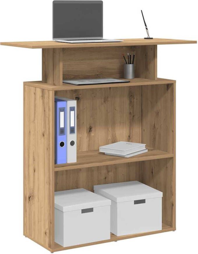 VidaXL Receptiebalie 100x40x104 cm bewerkt hout artisanaal eikenkleur