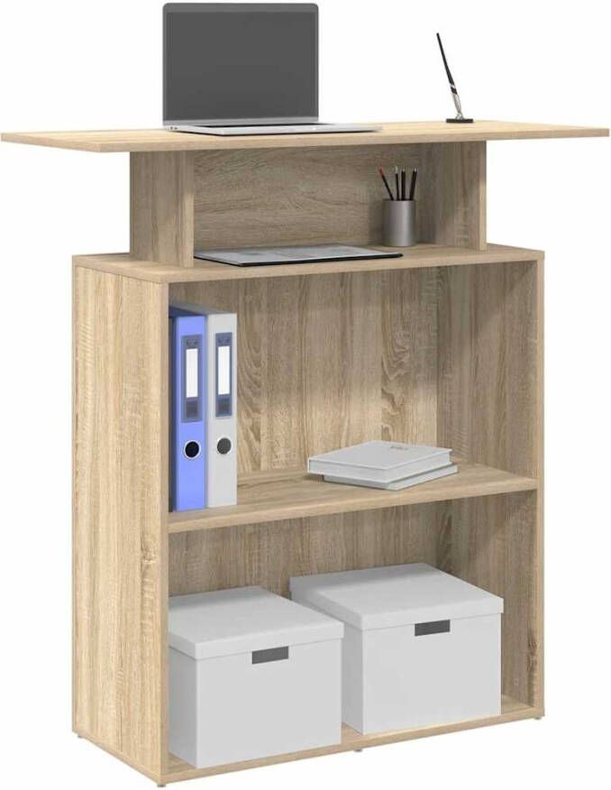 VidaXL Receptiebalie 100x40x104 cm bewerkt hout sonoma eikenkleurig