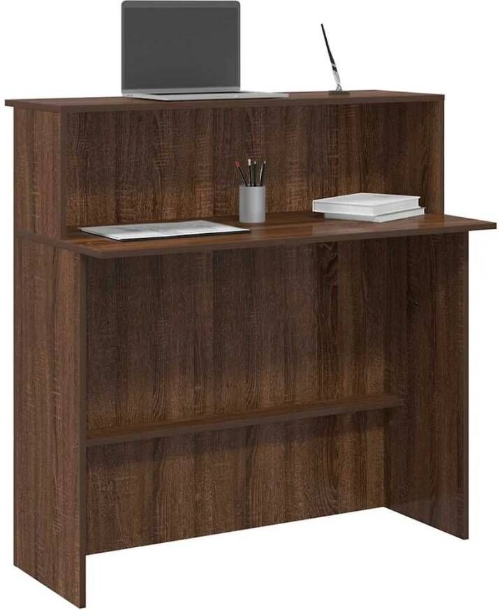 VidaXL Receptiebalie 100x50x103 5 cm bewerkt hout bruin eikenkleur