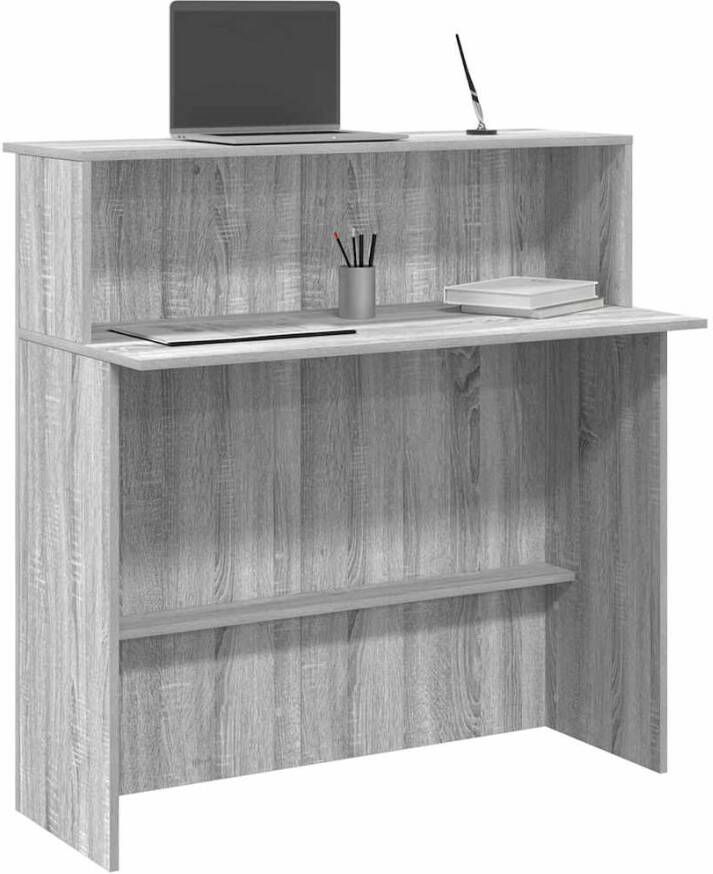 VidaXL Receptiebalie 100x50x103 5 cm bewerkt hout grijs sonoma eiken