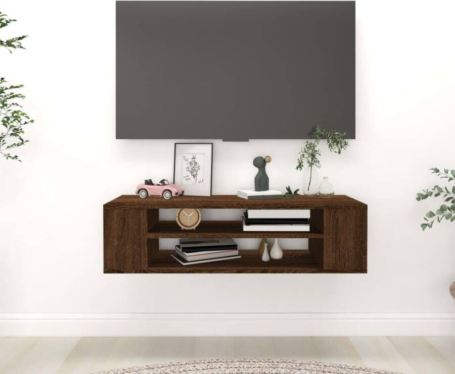 VidaXL Tv-hangmeubel 100x30x26 5 cm bewerkt hout bruin eikenkleur