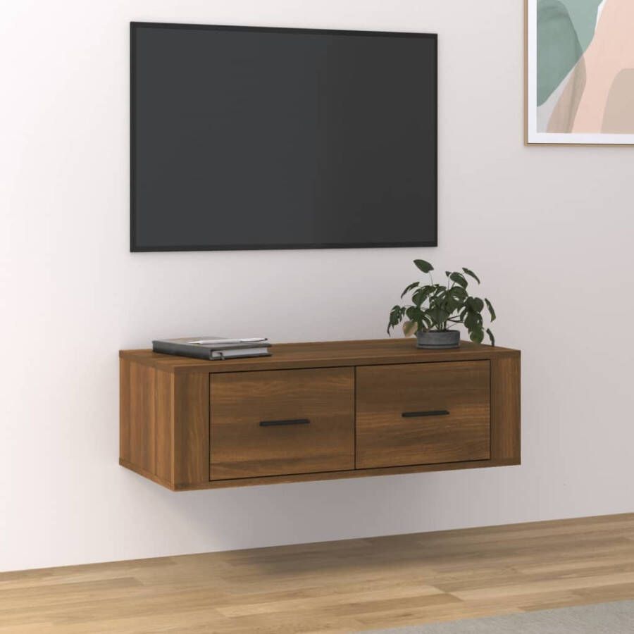 VidaXL Tv-hangmeubel 80x36x25 cm bewerkt hout bruineikenkleurig