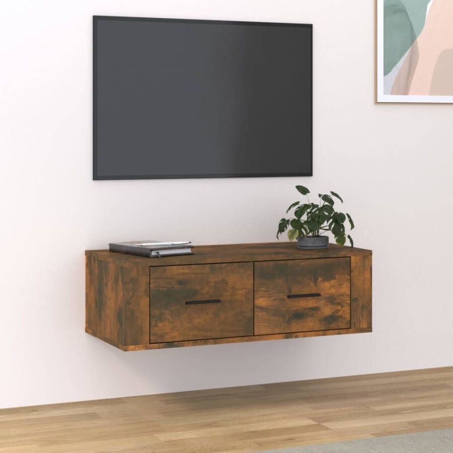 VidaXL Tv-hangmeubel 80x36x25 cm bewerkt hout gerookt eikenkleurig