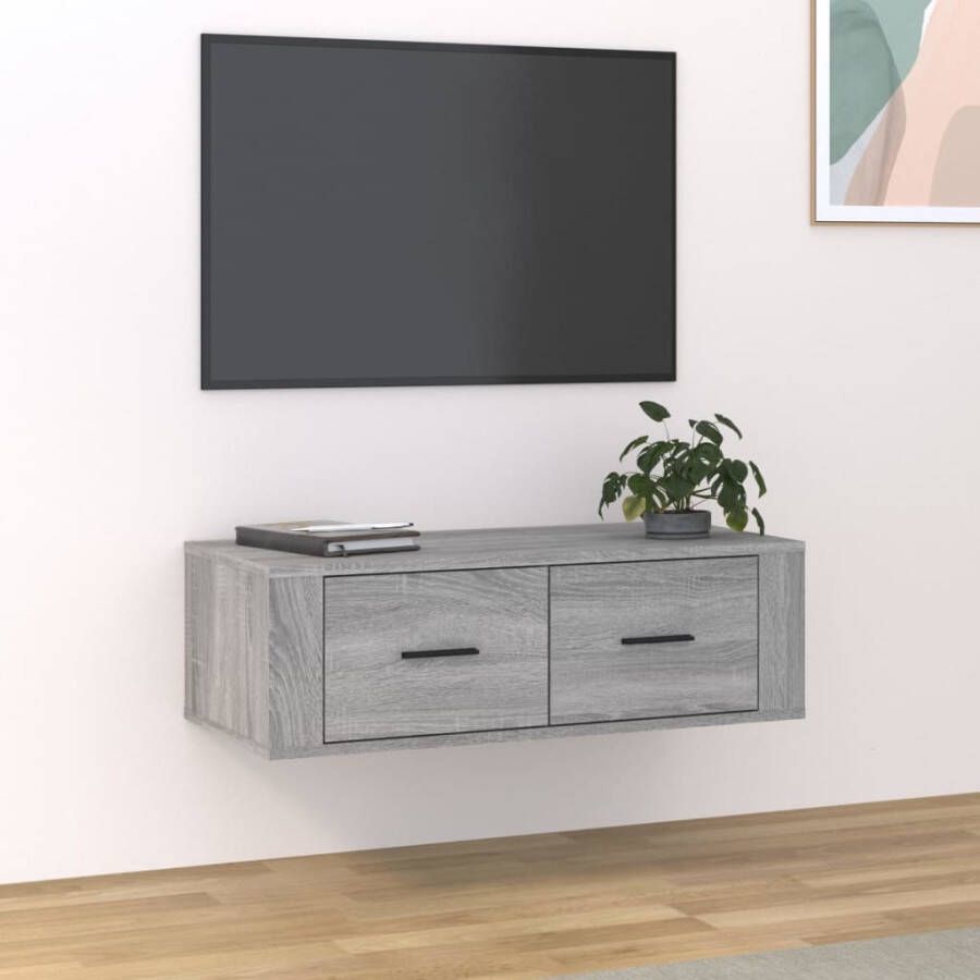 VidaXL Tv-hangmeubel 80x36x25 cm bewerkt hout grijs sonoma eikenkleur