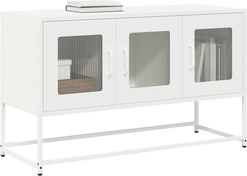 VidaXL Tv-meubel 100 5x39x60 5 cm koudgewalst staal wit