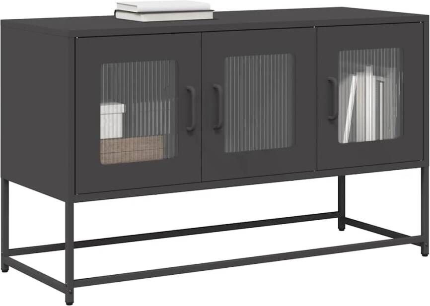 VidaXL Tv-meubel 100 5x39x60 5 cm koudgewalst staal zwart