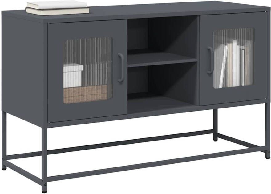 VidaXL Tv-meubel 100 5x39x60 5 cm staal antracietkleurig