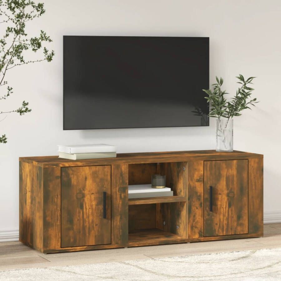 VidaXL Tv-meubel 100x31 5x35 cm bewerkt hout gerookt eikenkleurig