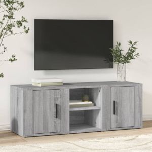 VidaXL Tv-meubel 100x31 5x35 cm bewerkt hout grijs sonoma eikenkleurig