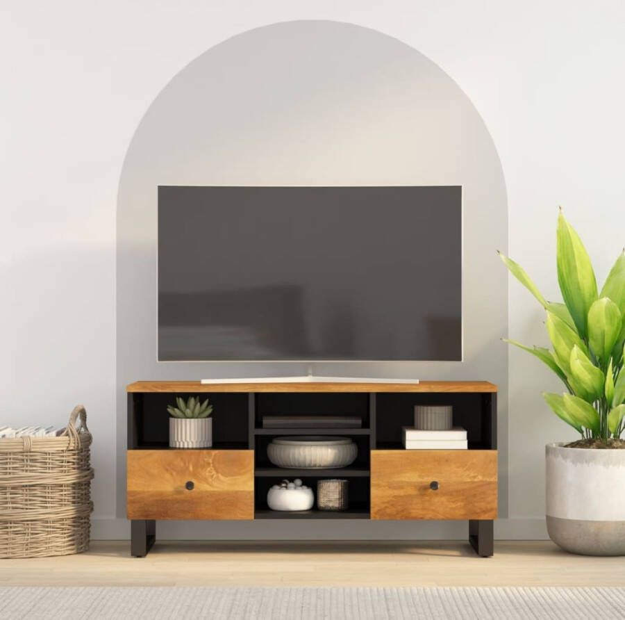 VidaXL Tv-meubel 100x33x46 cm massief mangohout en bewerkt hout