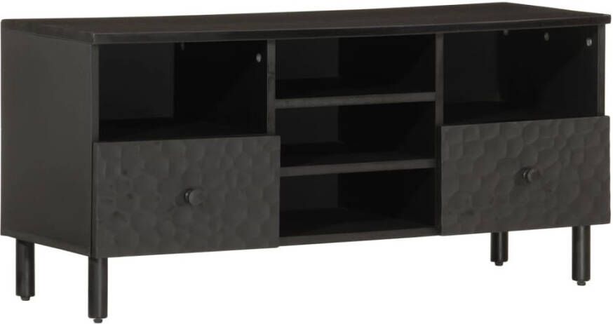 VidaXL Tv-meubel 100x33x46 cm massief mangohout zwart
