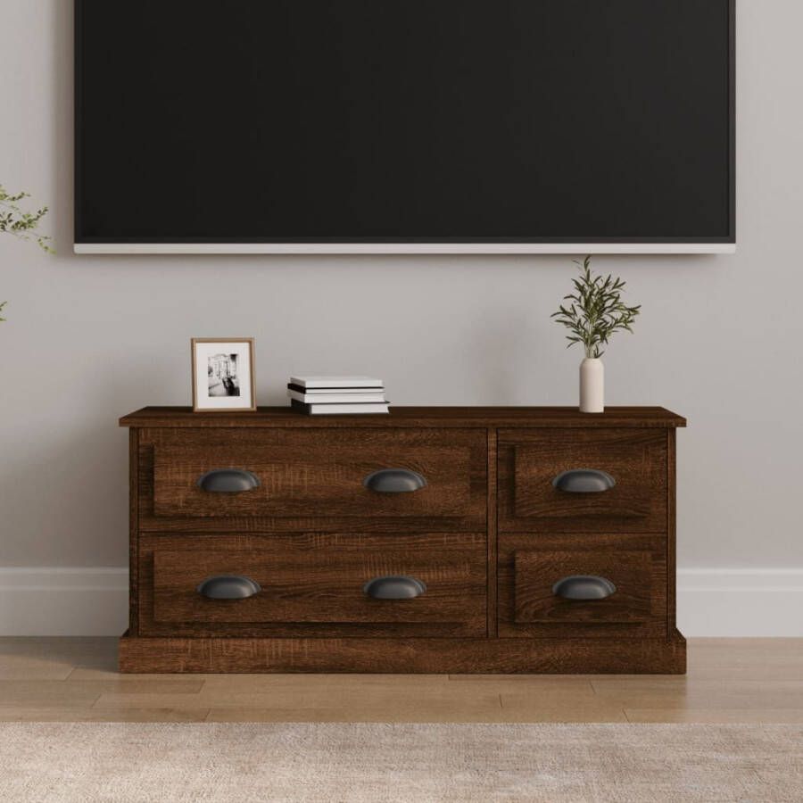 VidaXL Tv-meubel 100x35 5x45 cm bewerkt hout bruin eikenkleur