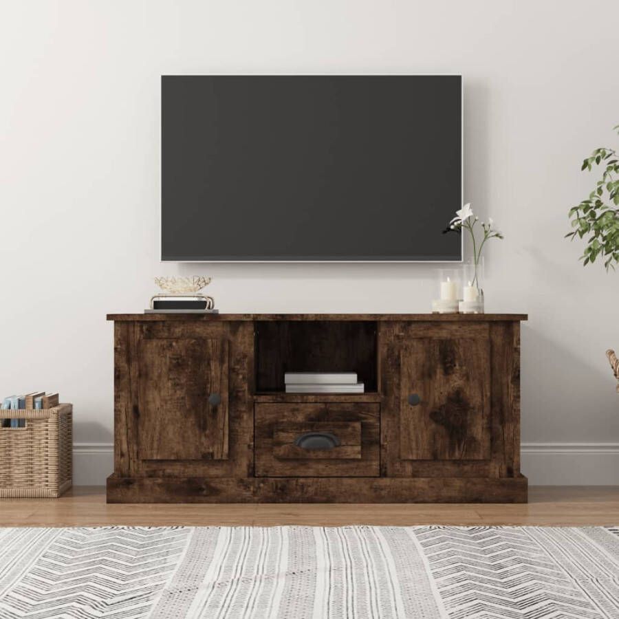 VidaXL Tv-meubel 100x35 5x45 cm bewerkt hout gerookt eikenkleurig