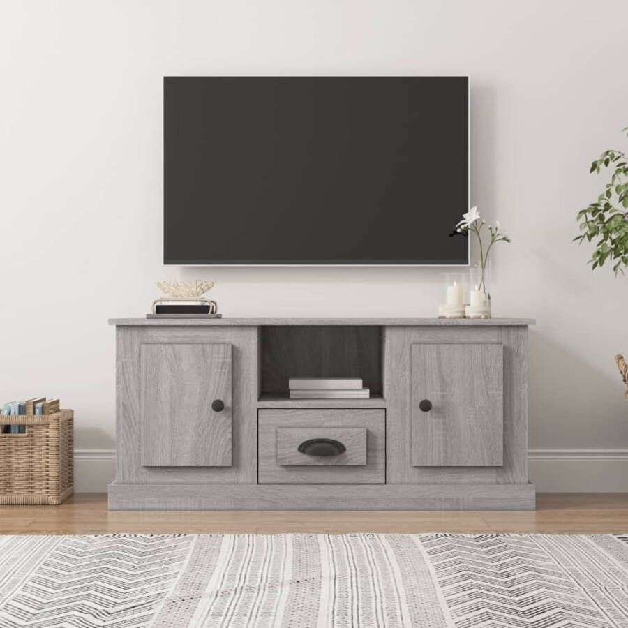 VidaXL Tv-meubel 100x35 5x45 cm bewerkt hout grijs sonoma eikenkleurig