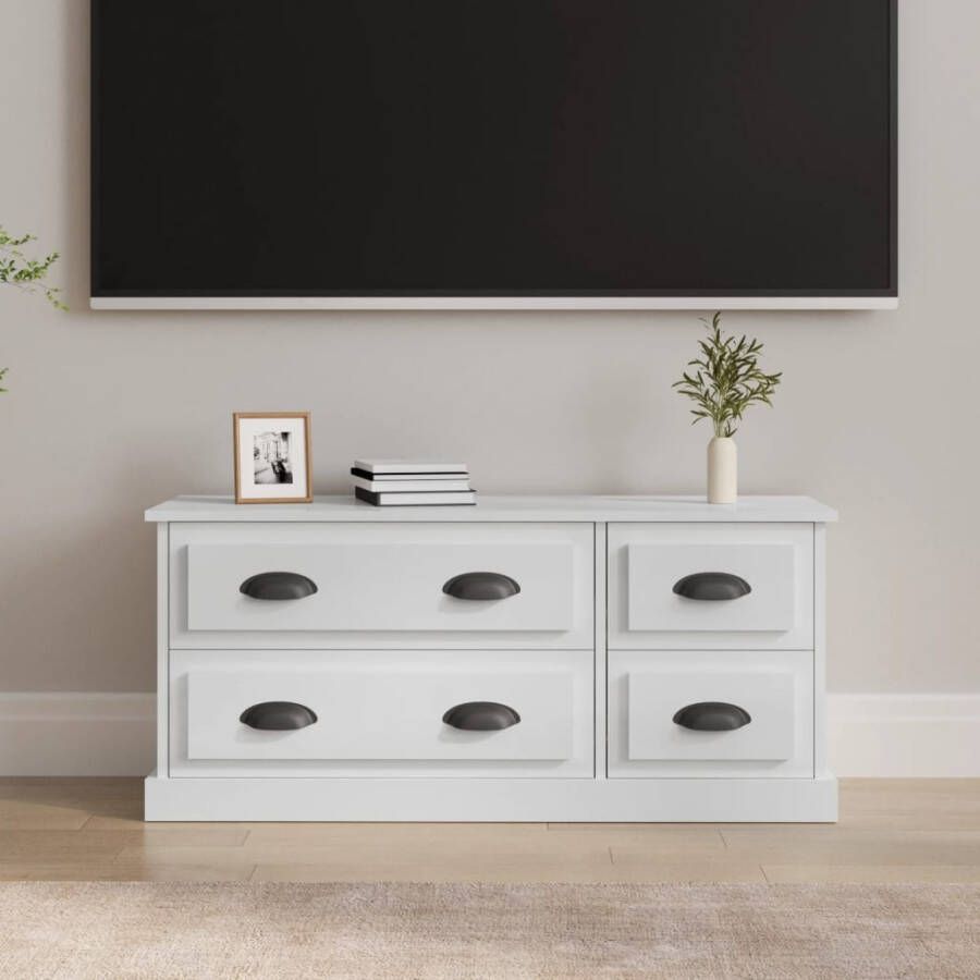 VidaXL Tv-meubel 100x35 5x45 cm bewerkt hout hoogglans wit