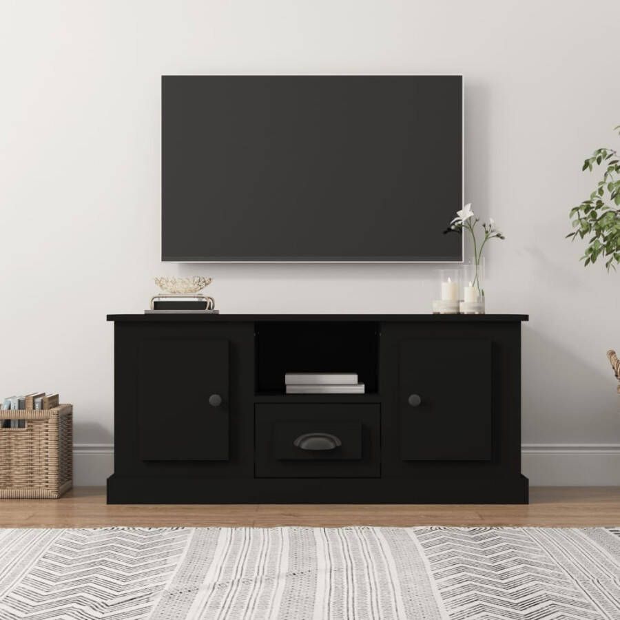 VidaXL Tv-meubel 100x35 5x45 cm bewerkt hout zwart