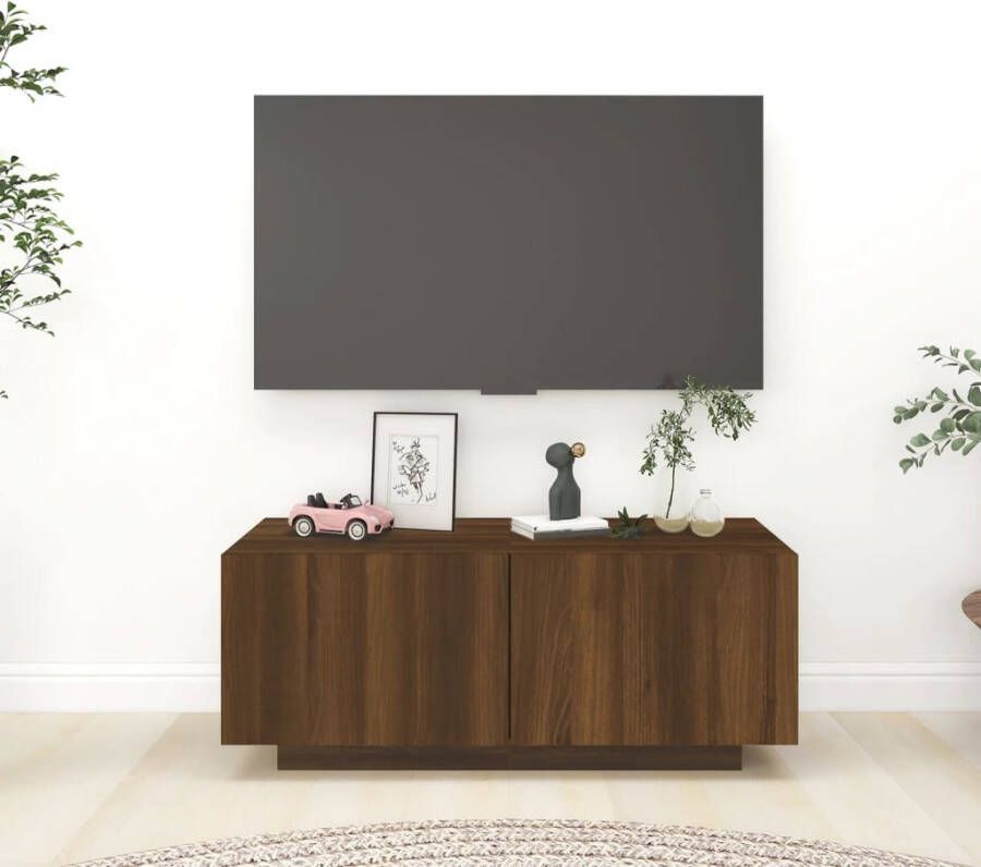 VidaXL Tv-meubel 100x35x40 cm bewerkt hout bruineikenkleurig