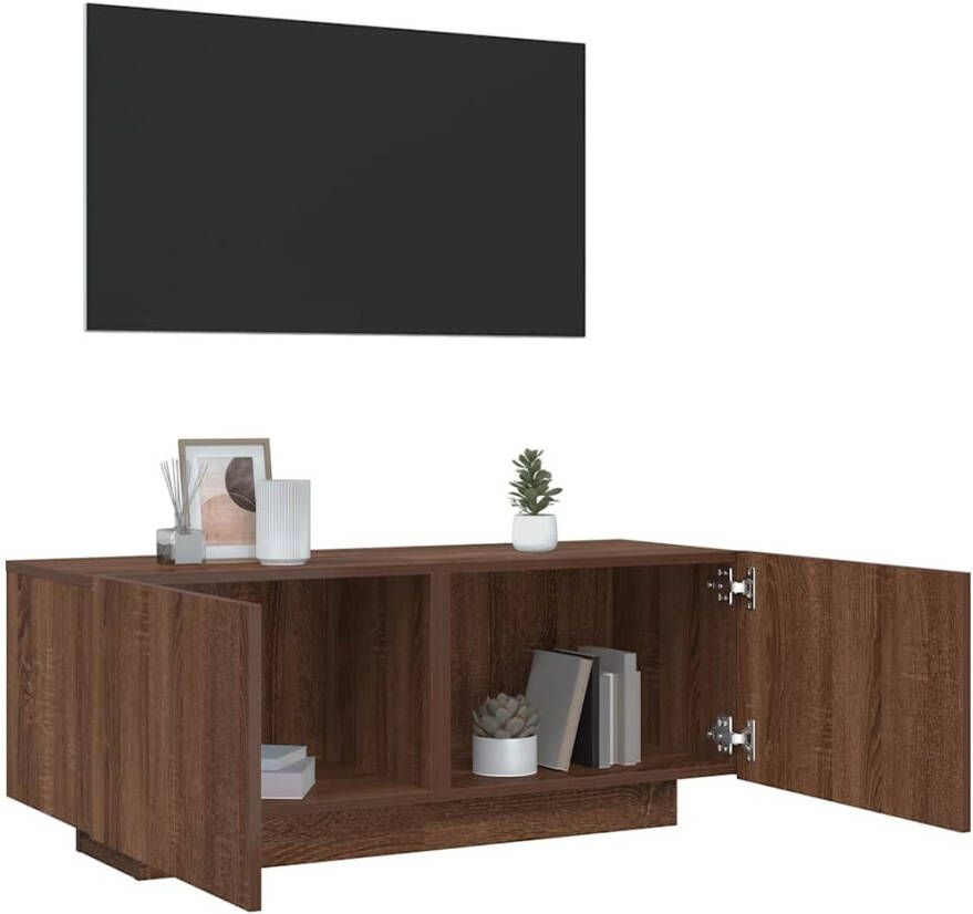 VidaXL Tv-meubel 100x35x40 cm bewerkt hout bruineikenkleurig