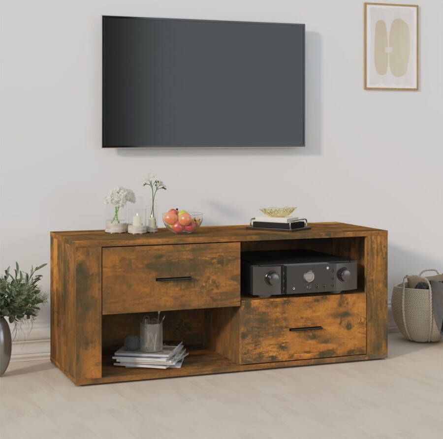 VidaXL Tv-meubel 100x35x40 cm bewerkt hout gerookt eikenkleurig