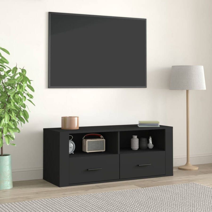 VidaXL Tv-meubel 100x35x40 cm bewerkt hout zwart