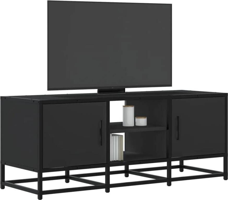 VidaXL Tv-meubel 100x35x41 cm bewerkt hout en metaal zwart