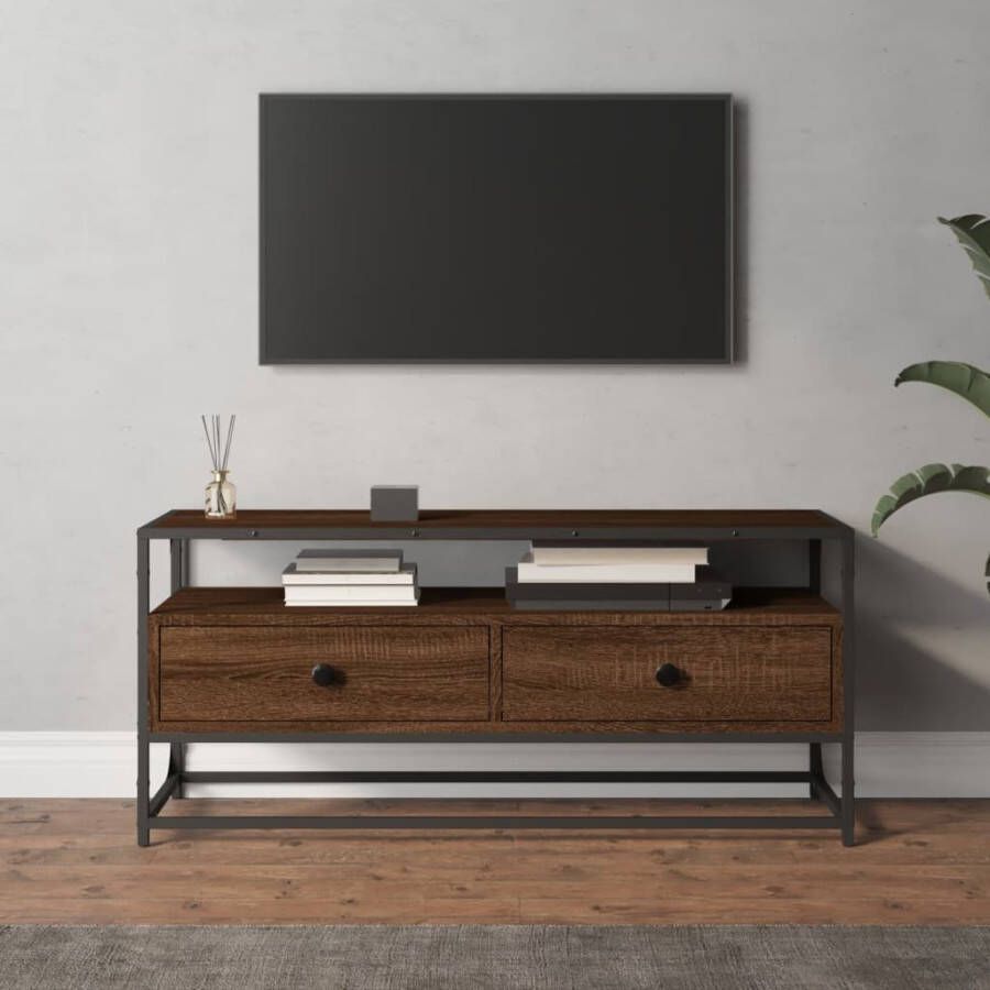 VidaXL Tv-meubel 100x35x45 cm bewerkt hout bruin eikenkleur