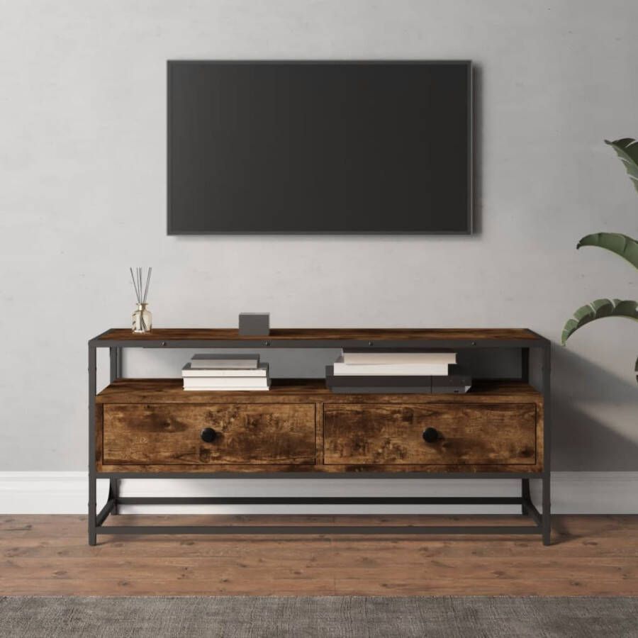 VidaXL Tv-meubel 100x35x45 cm bewerkt hout gerookt eikenkleurig