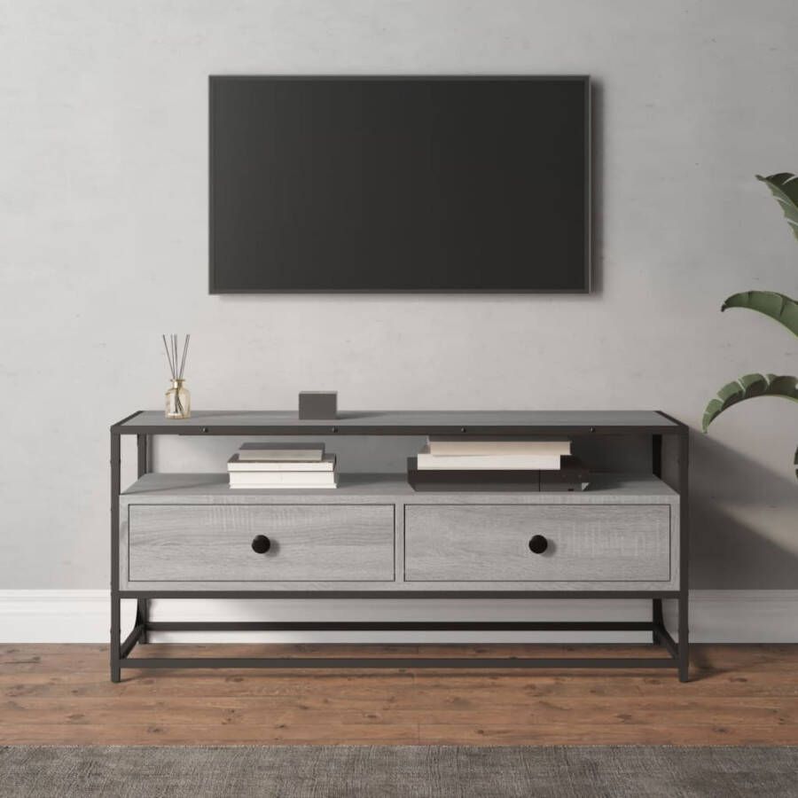 VidaXL Tv-meubel 100x35x45 cm bewerkt hout grijs sonoma eikenkleurig