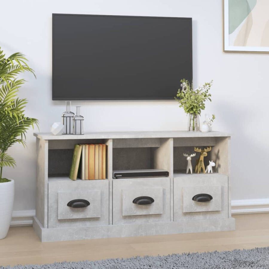 VidaXL Tv-meubel 100x35x50 cm bewerkt hout betongrijs