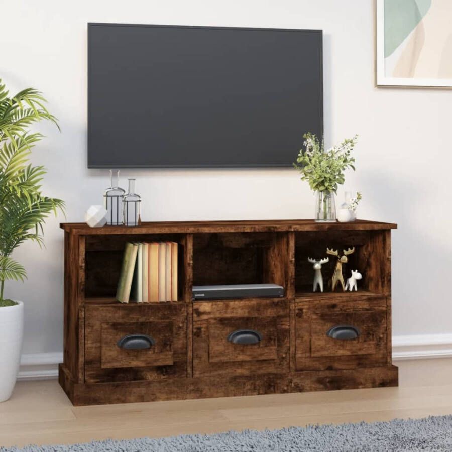 VidaXL Tv-meubel 100x35x50 cm bewerkt hout gerookt eikenkleurig