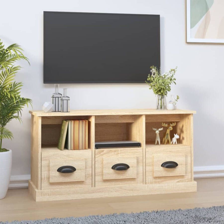 VidaXL Tv-meubel 100x35x50 cm bewerkt hout sonoma eikenkleurig