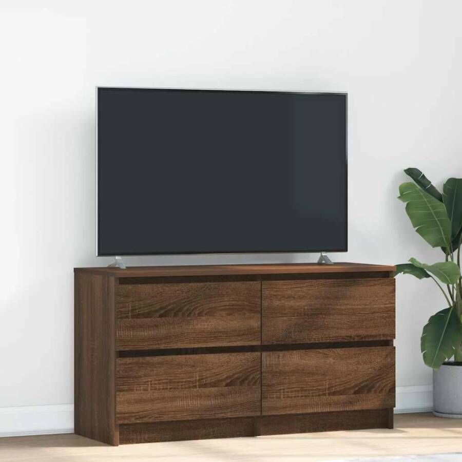 VidaXL Tv-meubel 100x35x54 cm bewerkt hout bruin eikenkleur