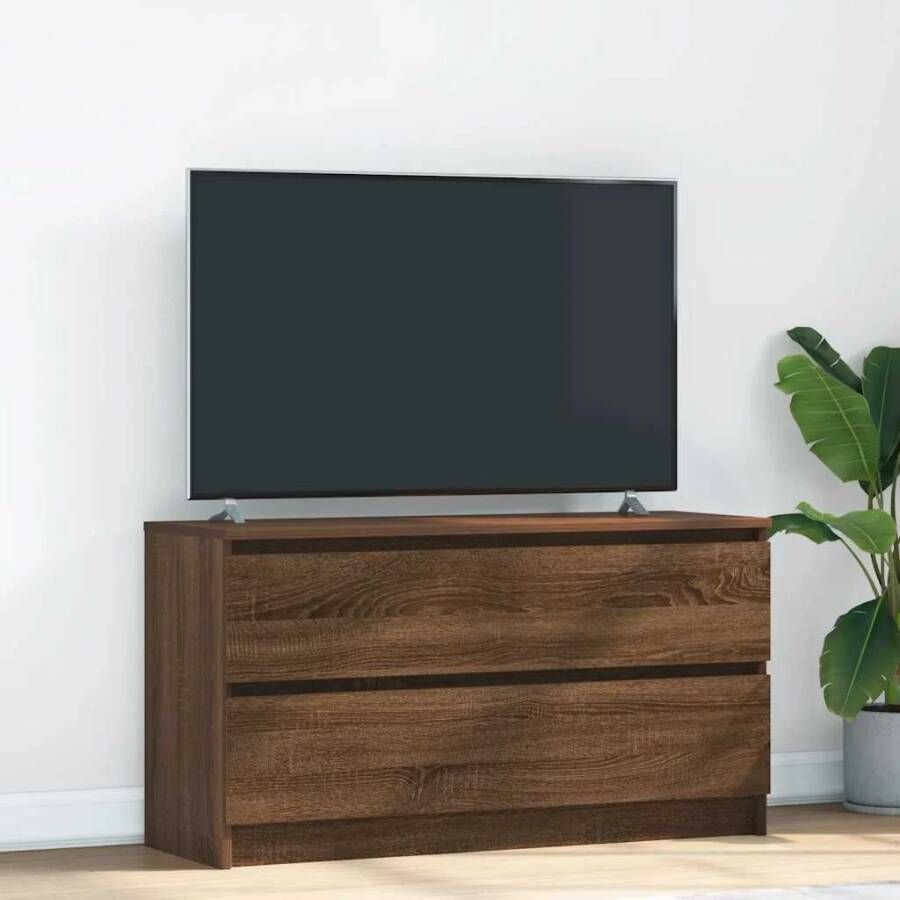 VidaXL Tv-meubel 100x35x54 cm bewerkt hout bruin eikenkleur