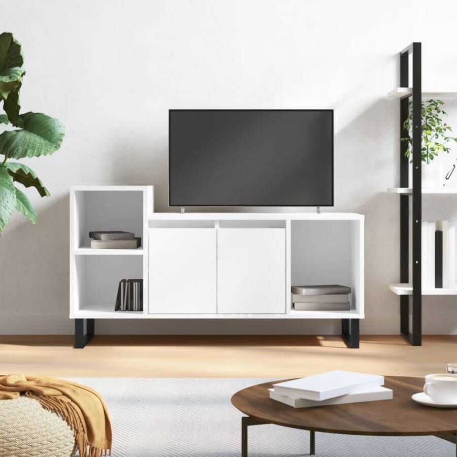 VidaXL Tv-meubel 100x35x55 cm bewerkt hout hoogglans wit