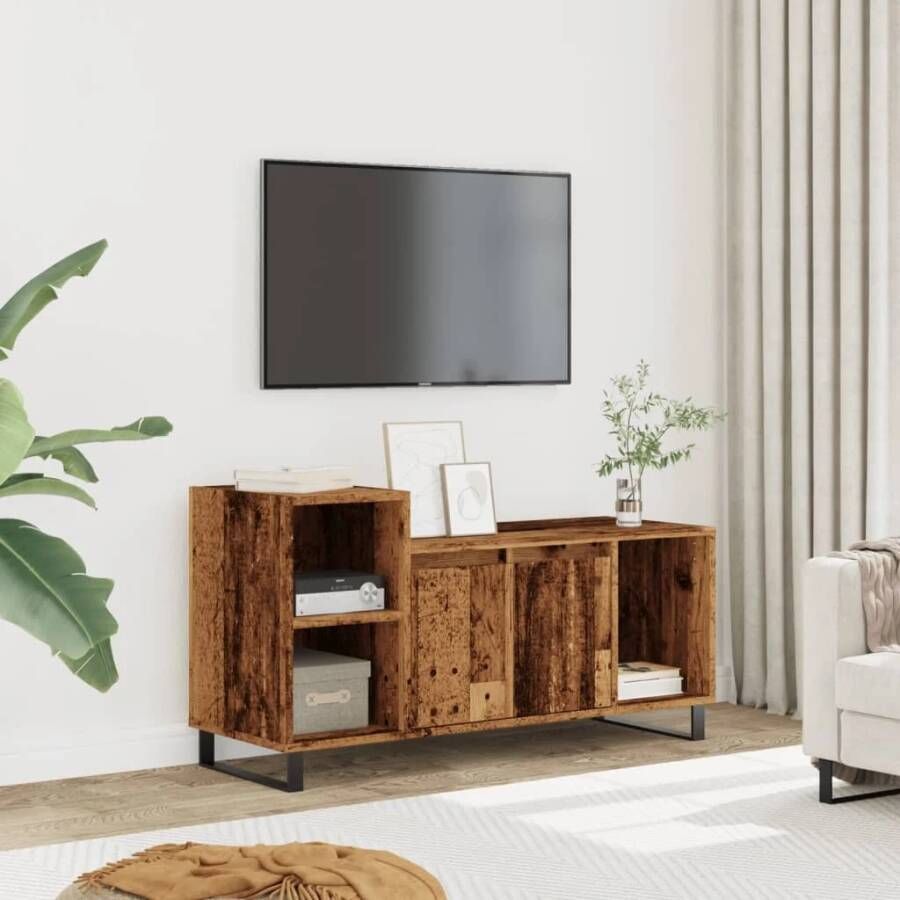 VidaXL Tv-meubel 100x35x55 cm bewerkt hout oud houtkleurig