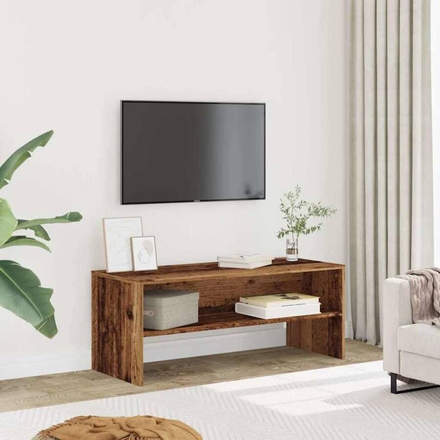 VidaXL Tv-meubel 100x40x40 cm bewerkt hout oud houtkleurig