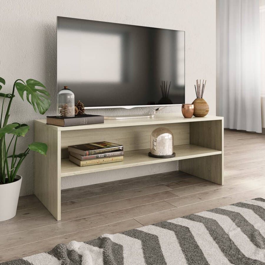 VidaXL Tv-meubel 100x40x40 cm bewerkt hout sonoma eikenkleurig