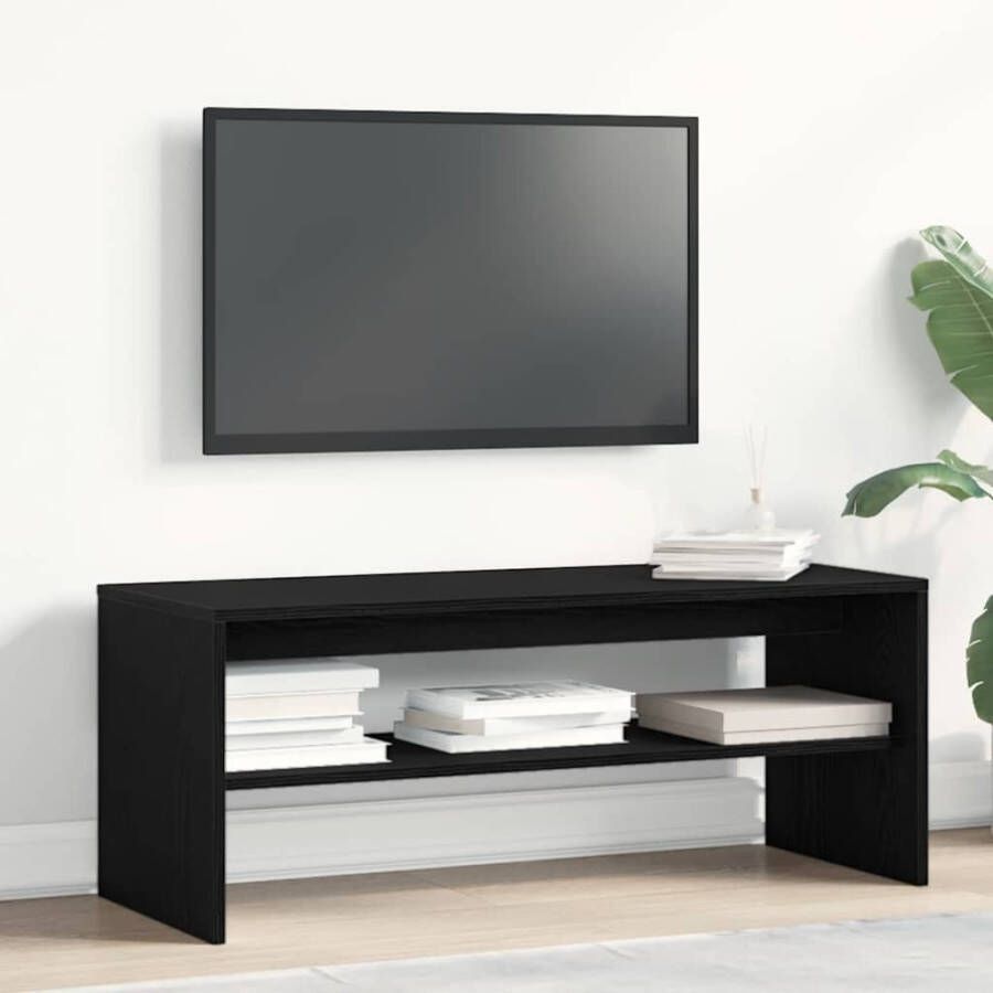 VidaXL Tv-meubel 100x40x40 cm spaanplaat zwart eikenkleurig