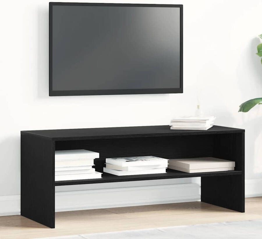 VidaXL Tv-meubel 100x40x40 cm spaanplaat zwart eikenkleurig