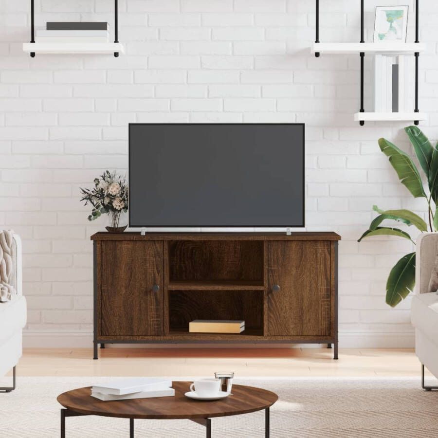 VidaXL Tv-meubel 100x40x50 cm bewerkt hout bruin eikenkleur