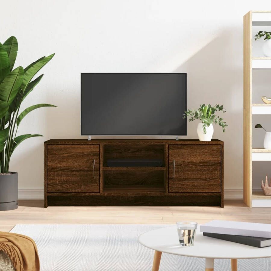 VidaXL Tv-meubel 102x30x37 5 cm bewerkt hout bruin eikenkleur