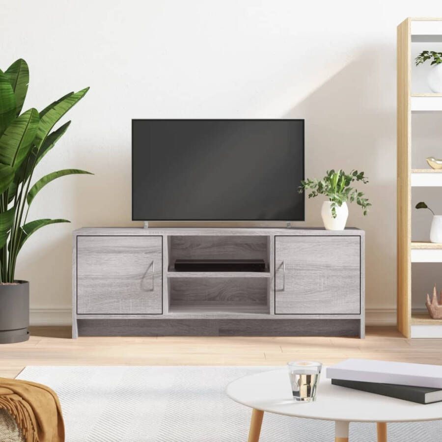 VidaXL Tv-meubel 102x30x37 5 cm bewerkt hout grijs sonoma eikenkleurig