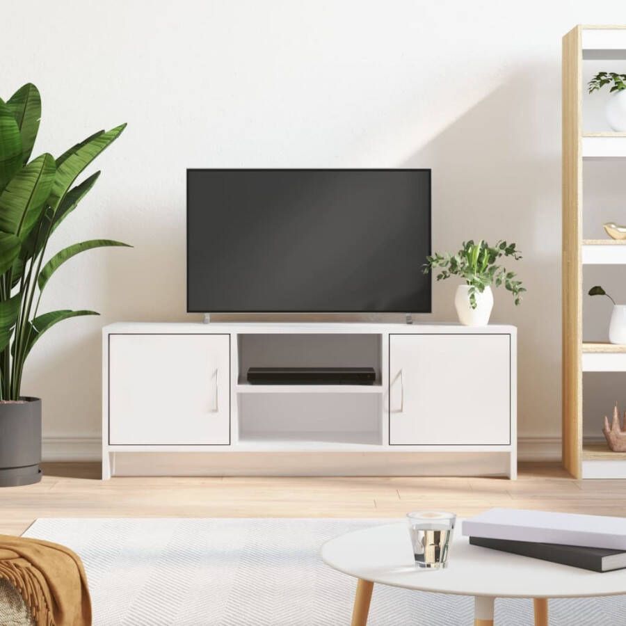 VidaXL Tv-meubel 102x30x37 5 cm bewerkt hout hoogglans wit