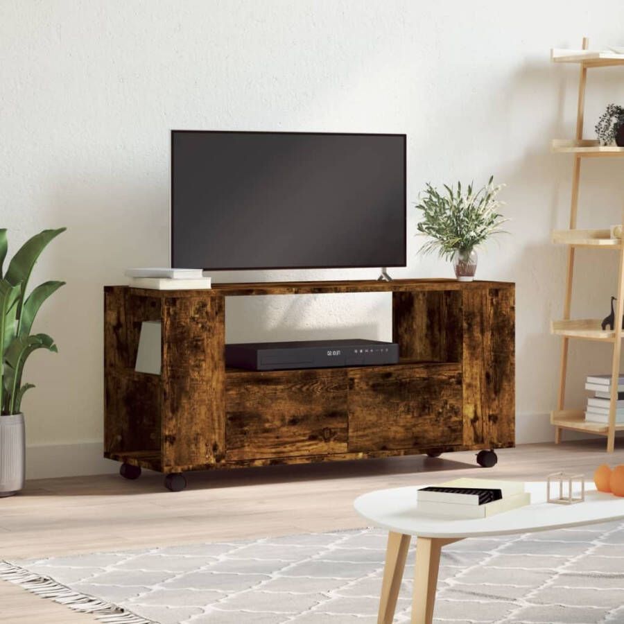 VidaXL Tv-meubel 102x34 5x43 cm bewerkt hout gerookt eikenkleurig