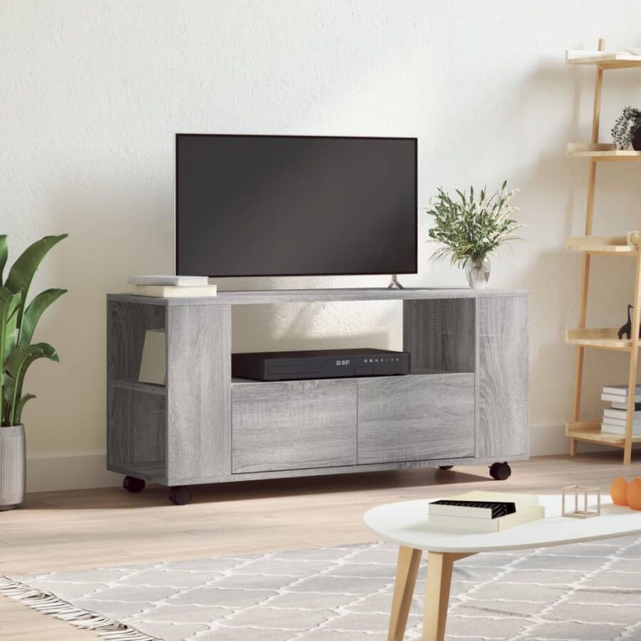 VidaXL Tv-meubel 102x34 5x43 cm bewerkt hout grijs sonoma eikenkleurig